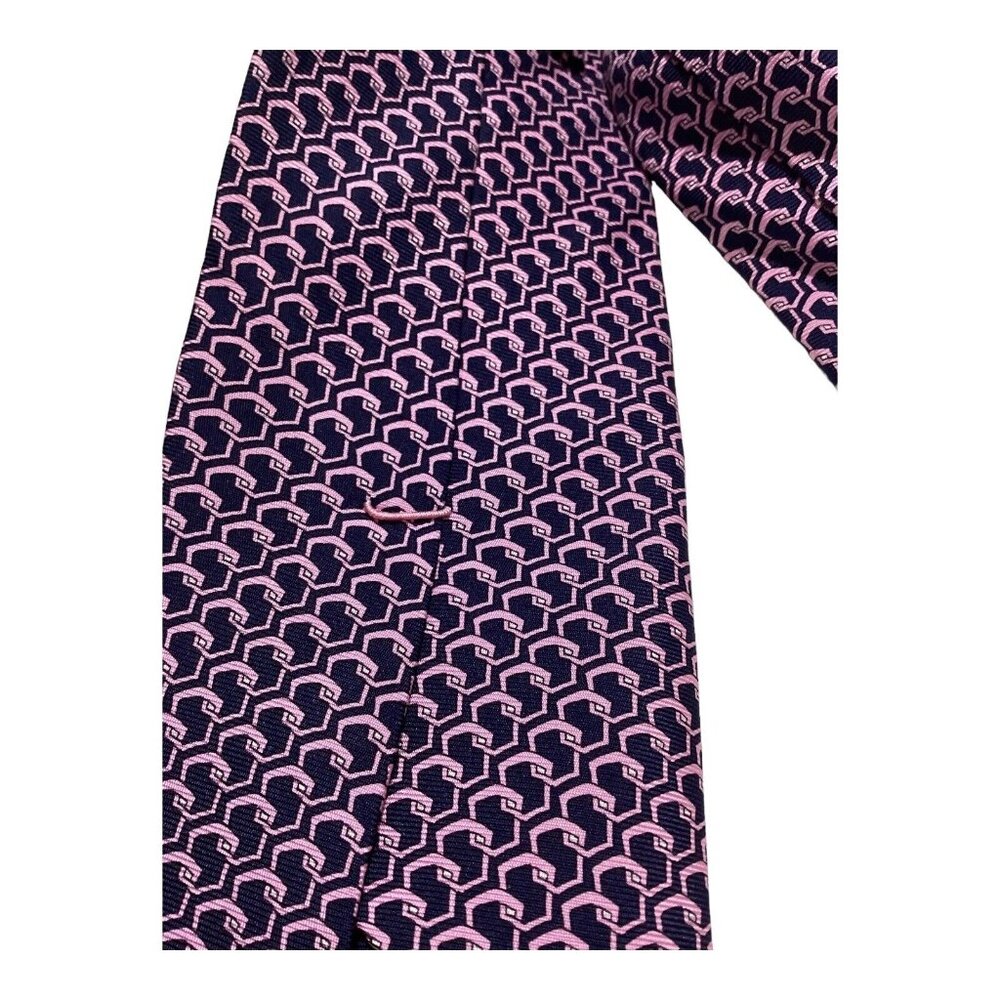 PATEK PHILIPPE Blue Pink Geometric Luxury Designer Silk Tie France W: 3.2" EX CD - Picture 6 of 7